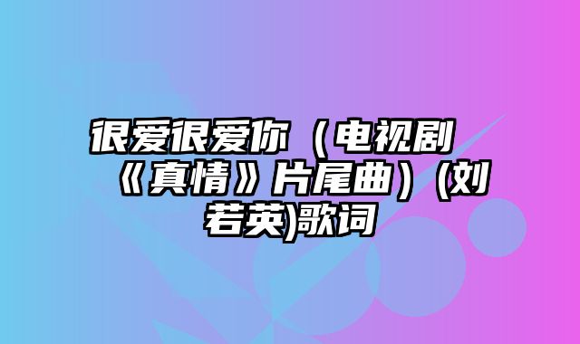 很爱很爱你（电视剧《真情》片尾曲）(刘若英)歌词