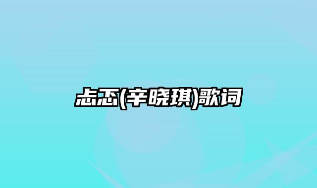 忐忑(辛晓琪)歌词