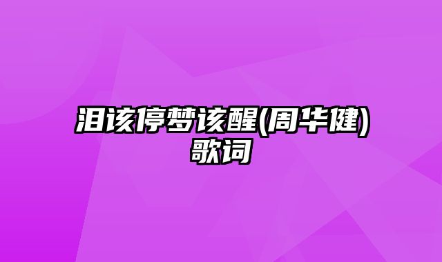 泪该停梦该醒(周华健)歌词