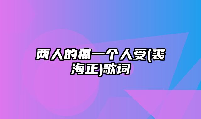 两人的痛一个人受(裘海正)歌词