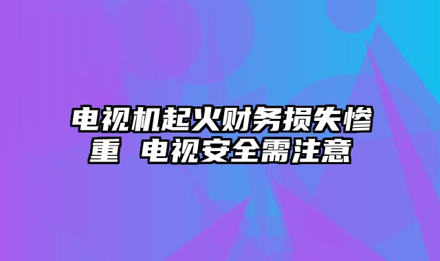 电视机起火财务损失惨重 电视安全需注意