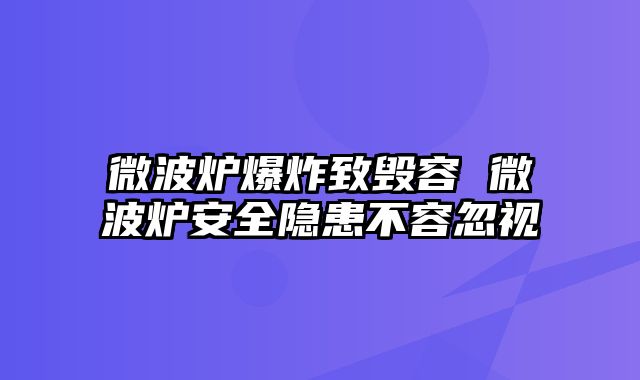 微波炉爆炸致毁容 微波炉安全隐患不容忽视