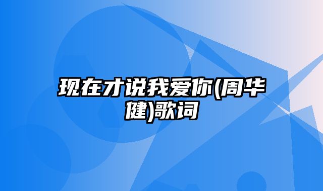 现在才说我爱你(周华健)歌词