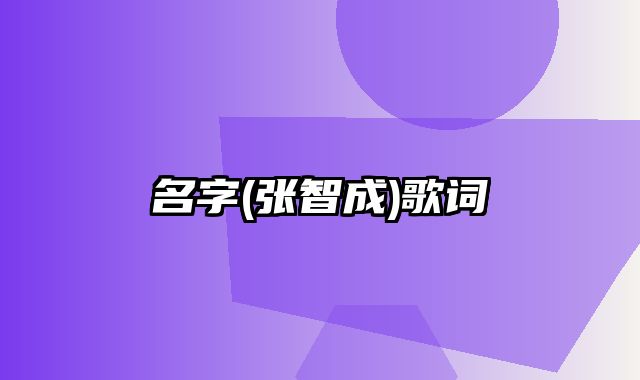 名字(张智成)歌词