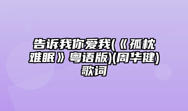 告诉我你爱我(《孤枕难眠》粤语版)(周华健)歌词