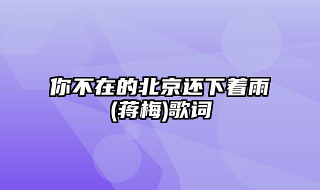 你不在的北京还下着雨(蒋梅)歌词