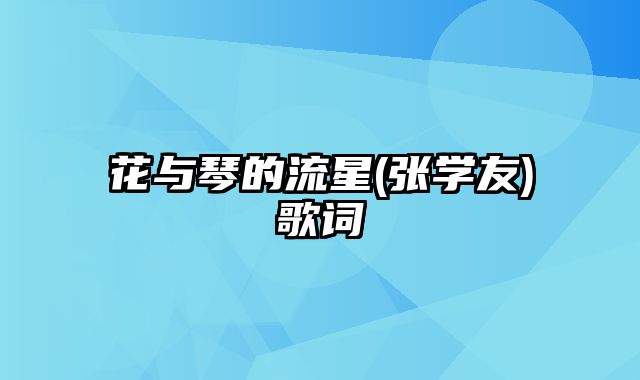 花与琴的流星(张学友)歌词