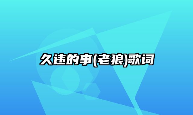 久违的事(老狼)歌词