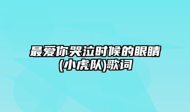 最爱你哭泣时候的眼睛(小虎队)歌词