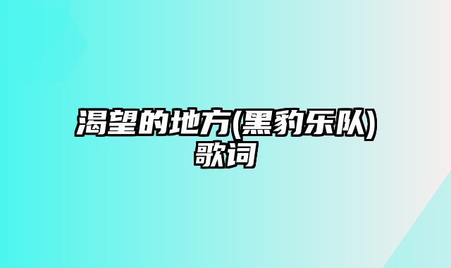 渴望的地方(黑豹乐队)歌词