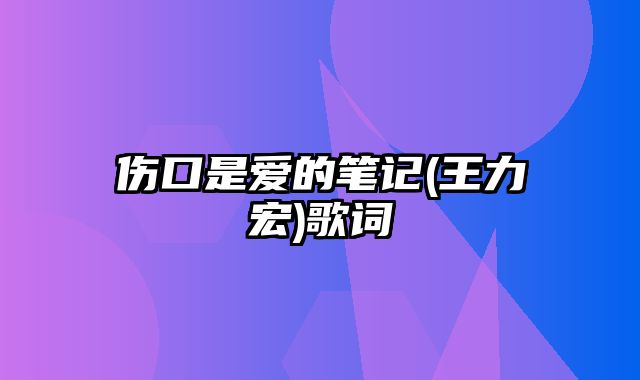 伤口是爱的笔记(王力宏)歌词