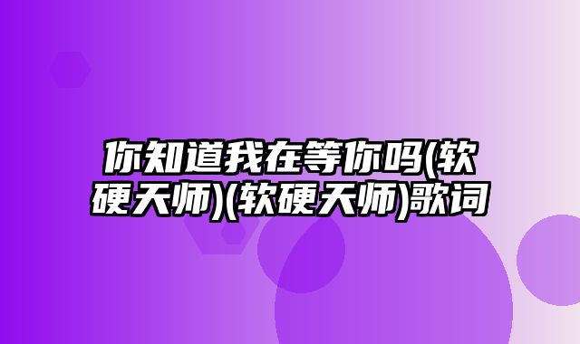 你知道我在等你吗(软硬天师)(软硬天师)歌词