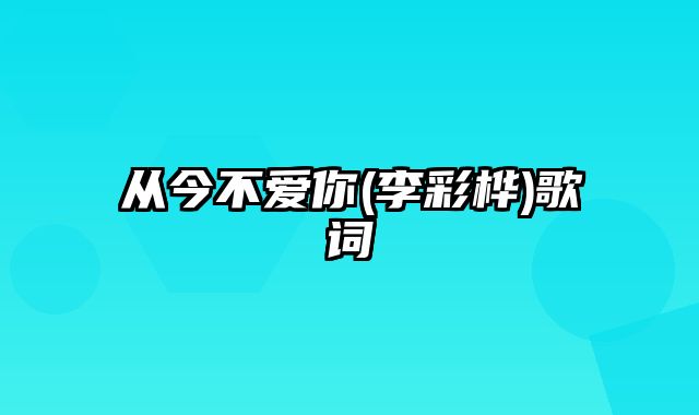 从今不爱你(李彩桦)歌词