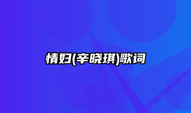 情妇(辛晓琪)歌词